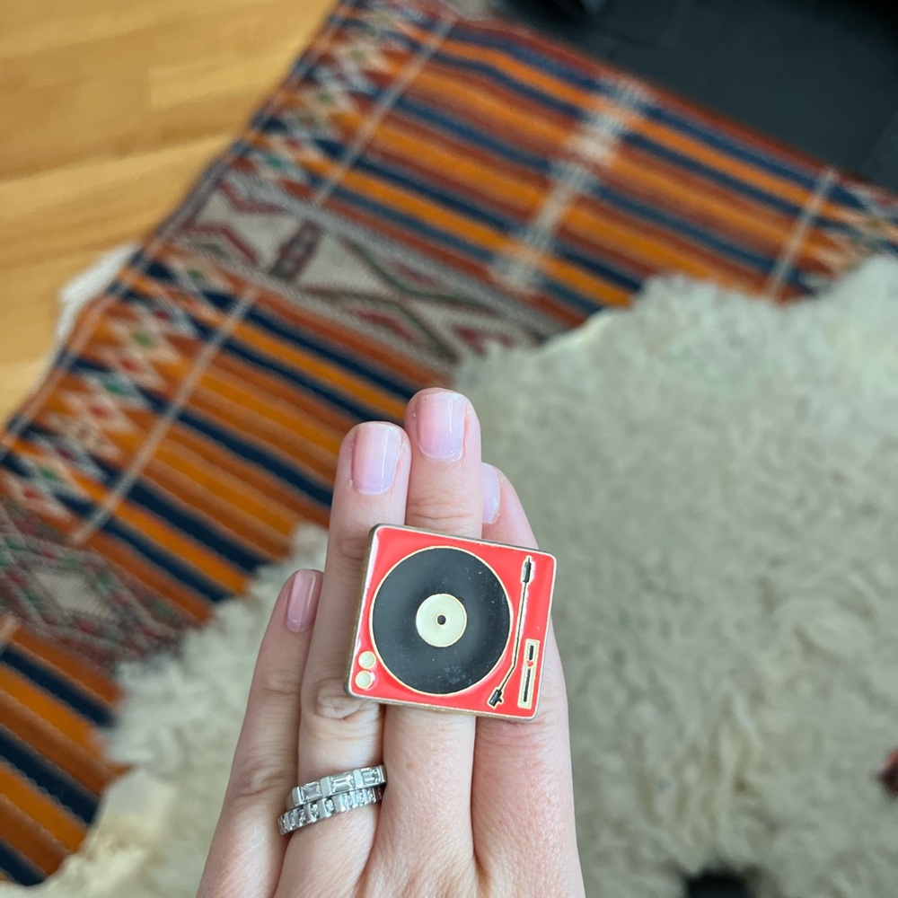 Record player fashion statement ring